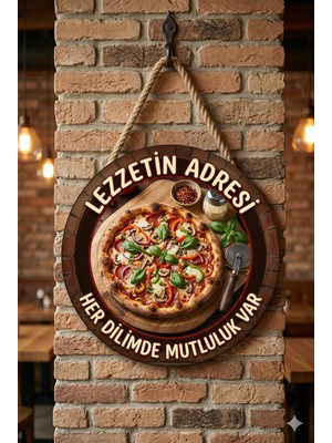 Mayeka Pizza Temalı Pizzacılar Cafeler Restoranlar Için Ahşap Duvar Kapı Dekoratif Süs Tablo