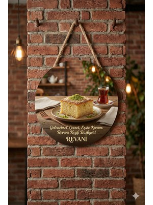 Mayeka Revani Temalı Tatlıcılar Pastaneler Restoranlar Için Ahşap Duvar Kapı Dekoratif Süs Tablo