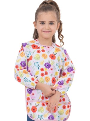 Bebe-Chi Bebechi Bambino Kids Uzun Kollu Mama ve Aktivite Önlüğü Çiçek (3-8 Yaş)