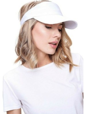 Eleven Markets Unisex Uv Koruyucu Vizör Kasket Siperlik Tenis Gabardin Şapka Beyaz