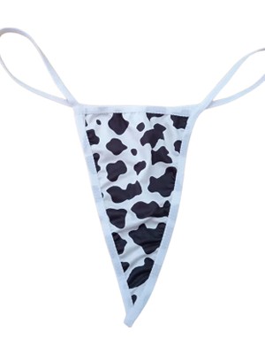 Anastasia Underwear Kadın String Tanga Külot - Dalmaçya Desen Siyah-Beyaz (ANS105)