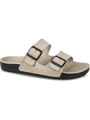 Ceyo Unisex Anatomik Günlük Rahat Tokalı Terlik Bahama-10 Camel