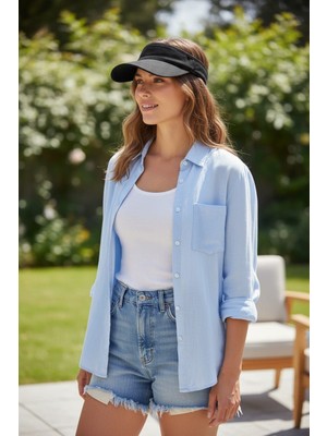 Eleven Markets Unisex Uv Koruyucu Vizör Kasket Siperlik Tenis Gabardin Şapka Siyah