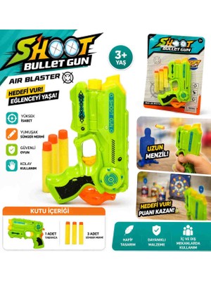 Admay Oyuncak Tabanca Sünger Mermili Air Blaster Seti | Yumuşak Dart Silahı