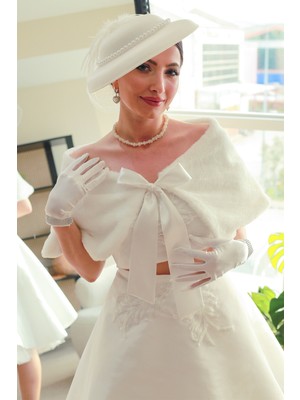 Sed da Exclusive Kırık Beyaz   Kısa Bağlamalı  Kürk Etol