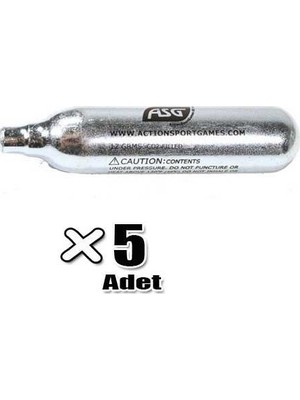 Asg 12 gr CO2 Tüp 5 Adet Tek Kullanımlık Basınçlı Materyal ile Güvenli Kullanım
