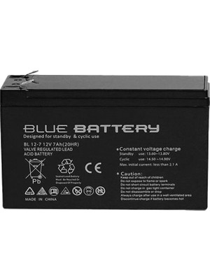 Blue Battery 10 Adet  Blue Battery 12V 7AH Bakımsız Kuru Akü 2025 KASIM Üretim 12 Volt 7 Amper