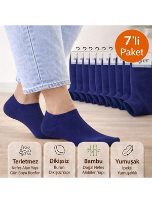 Baff Bambu Patik Çorap 7'li Paket Unisex