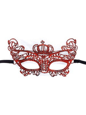Freedom Storee Kırmızı Renk Dantel Örgü Işlemeli Parti Maskesi Model 2