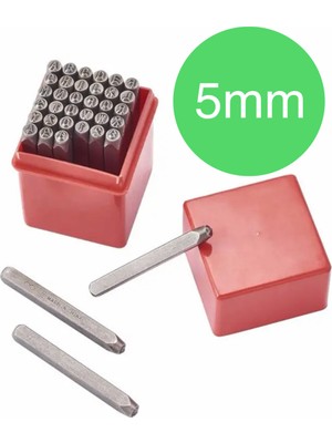 PremiumPort 36 Parça Harf ve Rakam Damga Seti, 5mm, A-Z ve 0-9, Güçlü ve Dayanıklı