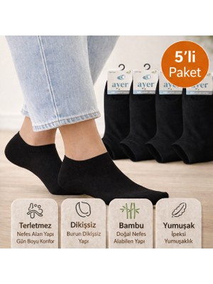 Baff Bambu Patik Çorap 5'li Paket Unisex