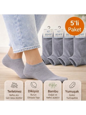 Baff Bambu Patik Çorap 5'li Paket Unisex