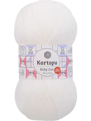 Royaleks Group 1 Adet Baby One Tüylenmeyen El Örgü Ipi Yünü Kar Beyaz K010