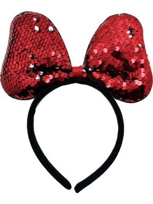 Freedom Storee Renk Değiştiren Pullu Payetli Parti Tacı Kırmızı Gümüş Renk 20X16 cm