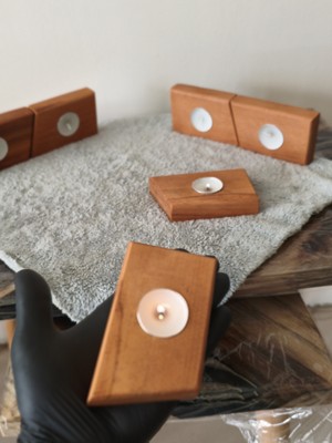 Doğal Ahşap El Yapımı Mumluk – Kayın (Gürgen) Ahşap – Ikili Set