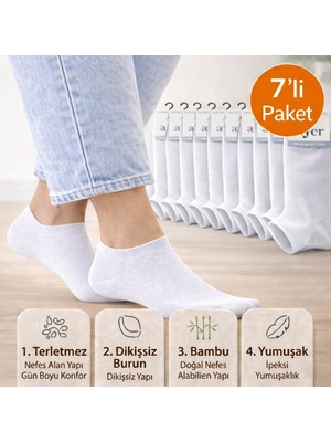 Baff Bambu Patik Çorap 7'li Paket Unisex