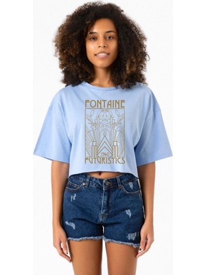 Bioshock Fontaine Futuristics Bebe Mavi Kadın Crop Tshirt