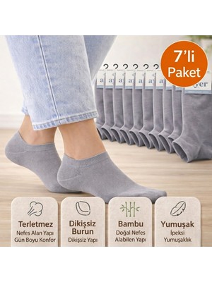 Baff Bambu Patik Çorap 7'li Paket Unisex