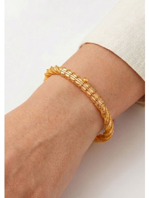 Bilezikci Sarı Altın Hint Işi Burma Bilezik - Özel El Işçiliği Modern Tasarım