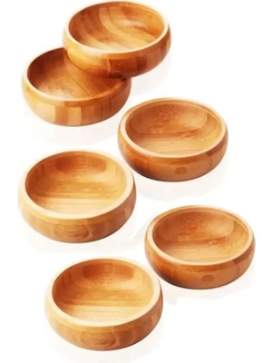 Royaleks Group Bambu Yuvarlak 6 Lı Lüks Çerezlik 9,5 x 3 cm