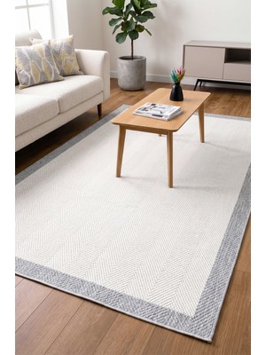 Melaris Halı Yeni Nesil Çerçeveli Sisal Yumuşak Dokuma Kilim Kaymaz Pamuk Taban Bordürlü Halı