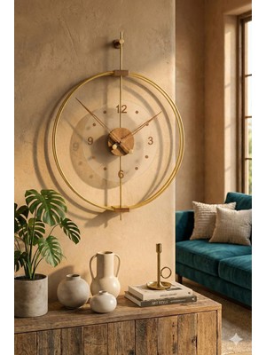 Büyük Sessiz Çelik Duvar Saati, 60X75 Cm, Şık ve Elegant Tasarım