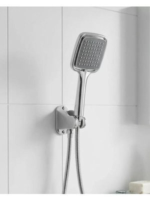 Midas Toptan Home Siyah Duş Seti El Duşu Başlığı Spiral Hortum ve Duvar Askısı Banyo Duş Seti