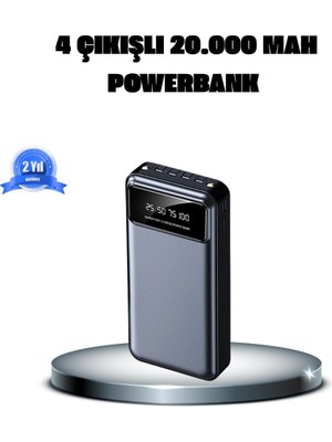 Epilons Powerbank 20000 Mah 4 Çıkışlı Hızlı Şarjlı Ve Led Göstergeli
