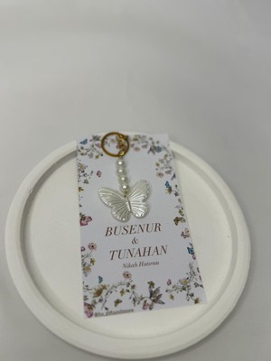 HS Gift And More Kişiye Özel Kartlı Kelebek Anahtarlık Söz Nişan Nikah Hediyelik Özel Gün Hediyelik Jelatinli 20 Adet