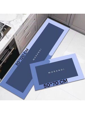 RSC Marketim 2 Adet 50X120 50X70 Su Emici Kaymaz Taban Banyo Paspası Seti Mutfak Tezgah Önü Paspas