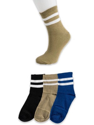 Armonika Üstü Çizgili Kolej Çorap 3'lü Paket ARM-24K132020