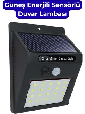 Saravita 1 Adet Bahçe Aydınlatma Solar LED Işık Sensörlü Duvar Lambası Su Geçirmez Otomatik