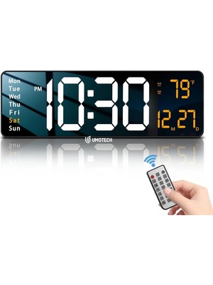 16" LED Dijital Duvar Saati, Alarm, Ev ve Ofis Için Şık Tasarım