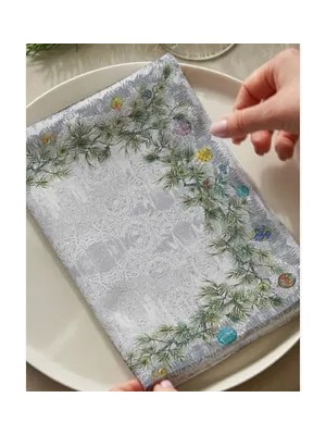 Vivense Gümüş Yılbaşı Pamuklu Altı Adet Peçete