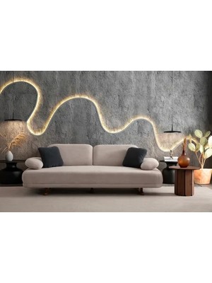 Vivense Paty Üçlü Koltuk, Krem