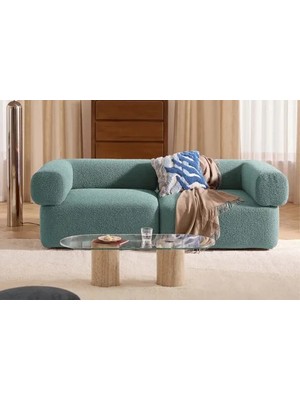 Vivense Alba Bukle Modüler Ikili Koltuk, Turkuaz