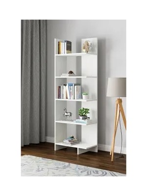 Vivense Aura Asimetrik Kitaplık, 5 Raflı, Beyaz