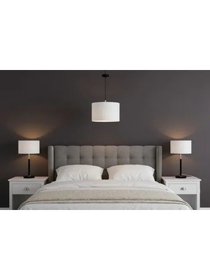 Vivense Ayben Abajur Avize Seti, Beyaz Siyah