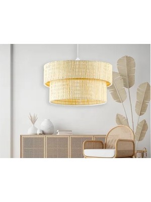 Vivense Hasır Modern Doğal Hazeran Rattan Avize, Bambu