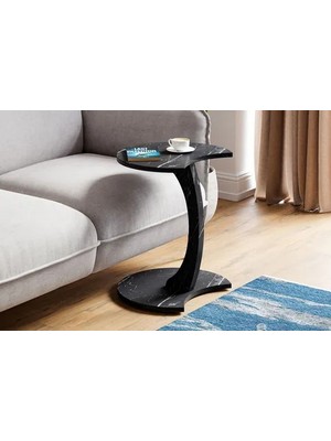 Vivense Jedı Tekerlekli C Sehpa Koltuk Sehpası, Siyah