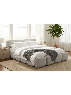 Vivense Sia Baza Başlık Seti, Gri, 160X200