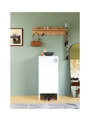 Vivense Kabi Tek Kapaklı Çok Amaçlı Dolap, Beyaz