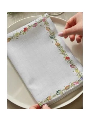 Vivense Renkli Yumurta Pamuklu Dört Adet Peçete