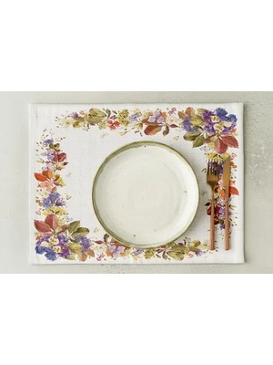 Vivense Sonbahar Yaprakları Pamuklu Dört Adet Amerikan Servisi