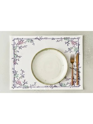 Vivense Lavanta Yaprakları Pamuklu Dört Adet Amerikan Servisi