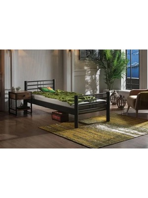 Vivense Asos Metal Karyola, Siyah, 90X200