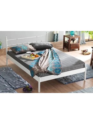 Vivense Lalas S Metal Karyola, Beyaz, 120X200