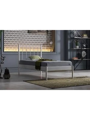 Vivense Falez St Metal Karyola, Beyaz, 90X190