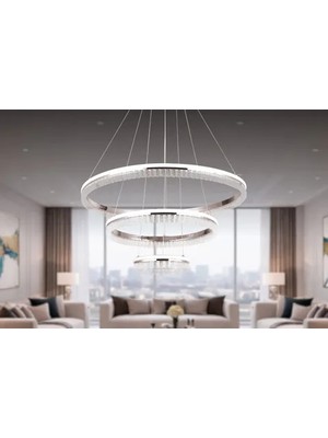 Vivense Milan Üçlü LED Sarkıt Avize, Krom