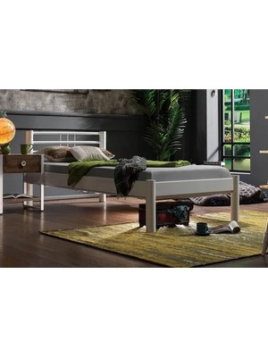 Vivense Asos S Metal Karyola, Beyaz, 90X190